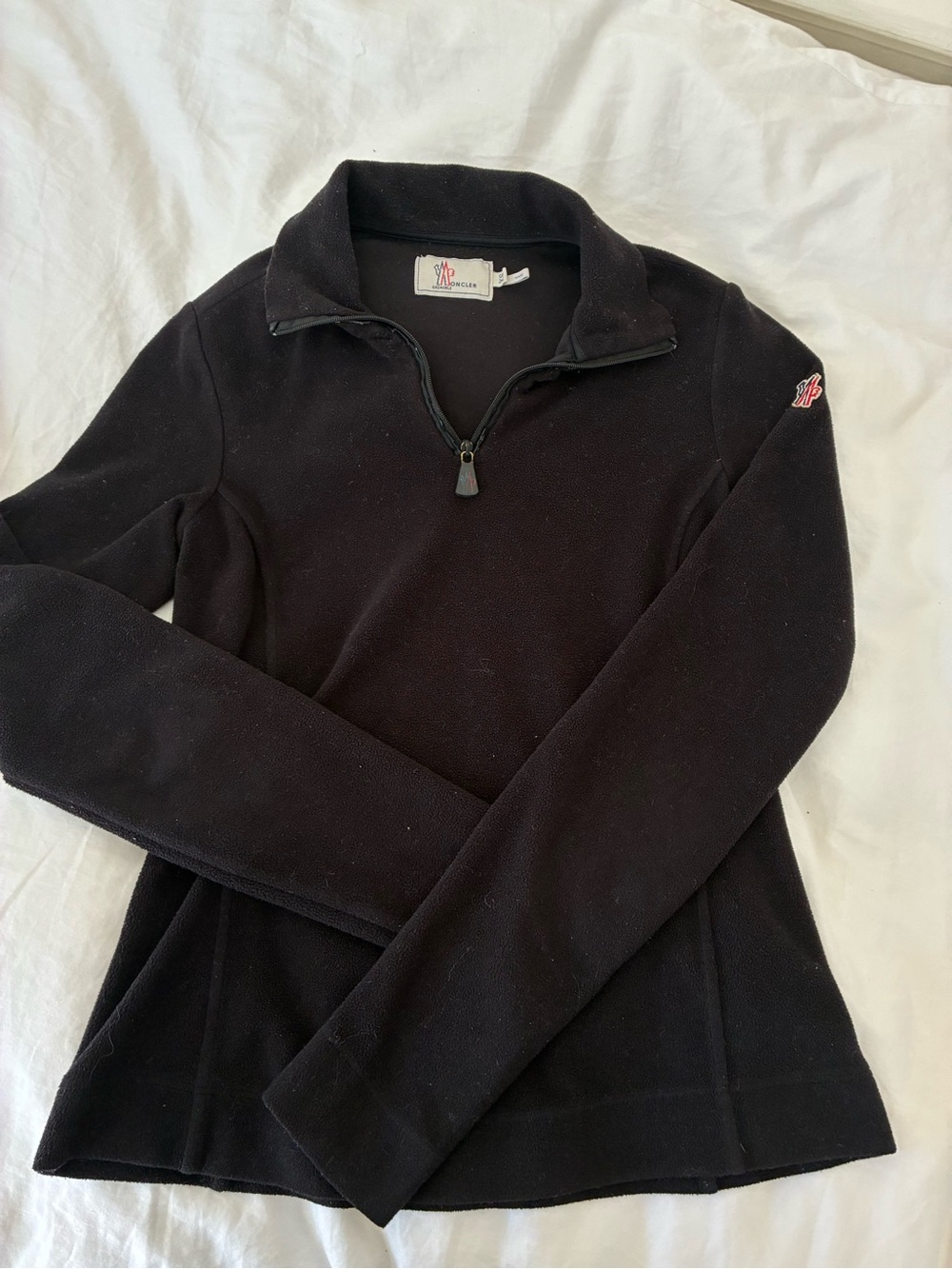 Moncler Black Half-Zip Fleece Top
